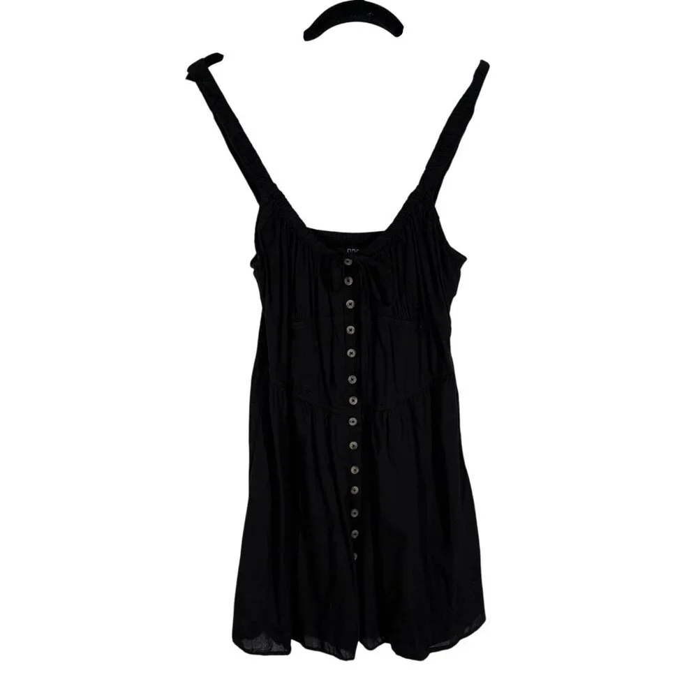 BDG Urban Outfitters Women M Black Cotton Boho Grunge Azealia Corset Mini Dress